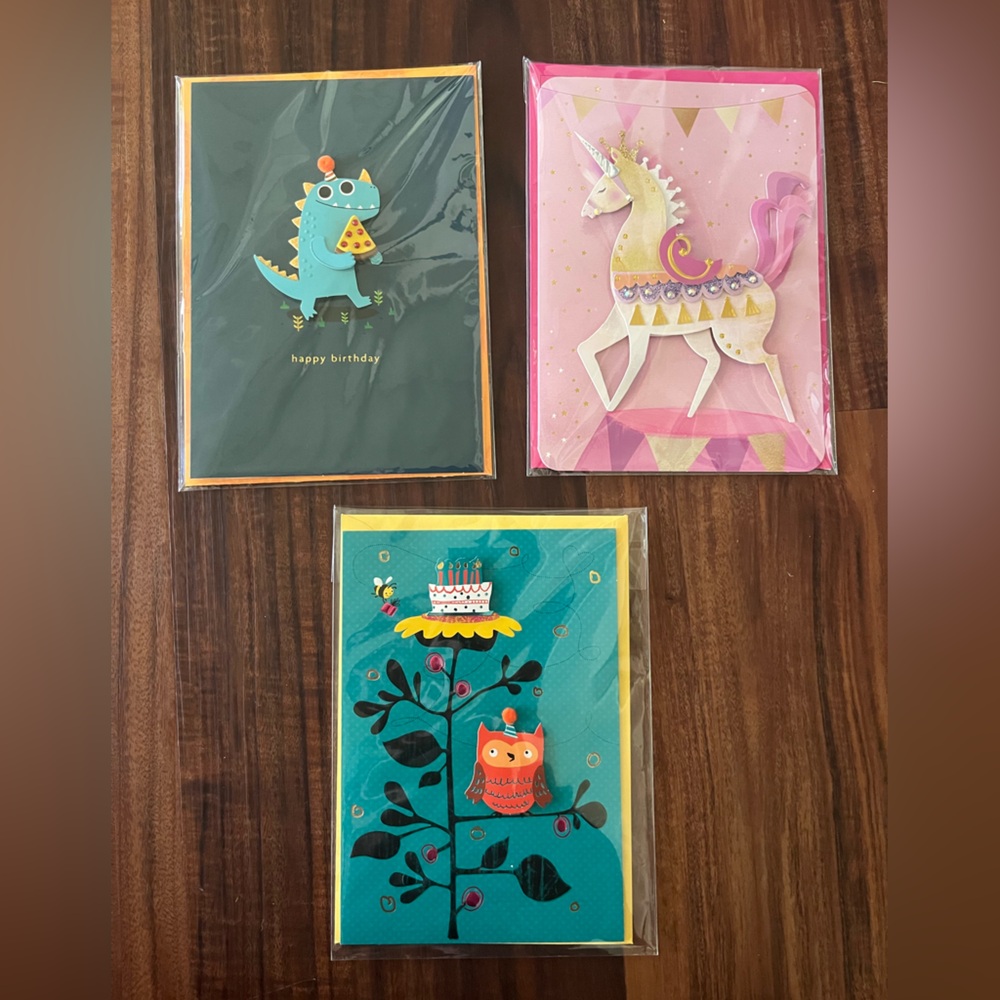 Pack of 3 High End Birthday Greeting Cards Burgoyne Hallmark
